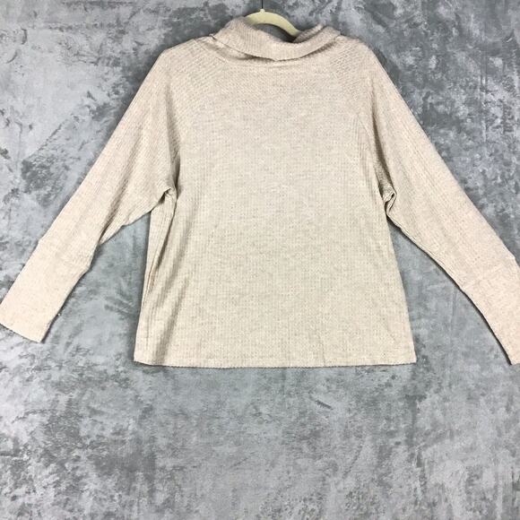 Bobeau Women's Medium Cowl Neck Waffle Knit Pullover Top Brown Heather NWOT - Picture 10 of 13